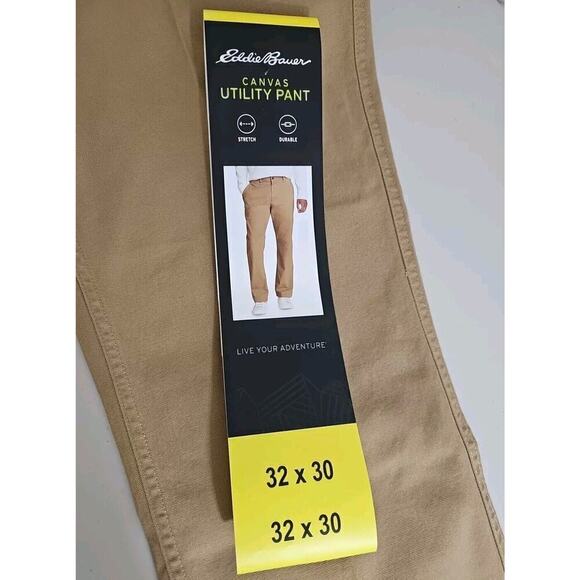 Eddie Bauer Men’s Two-Way Stretch Canvas Utility Pants Tan Size 32X30 NWT - Picture 10 of 12